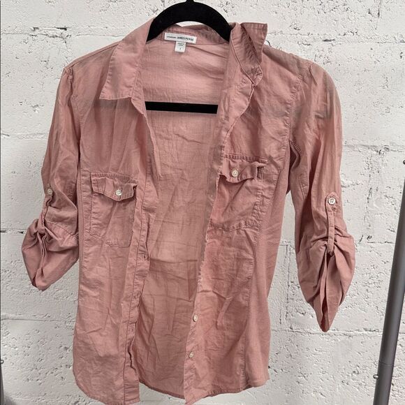 James Perse Light Pink Shirt Button Down - Size 1 - Great Condition Women's Top - Picture 1 of 5